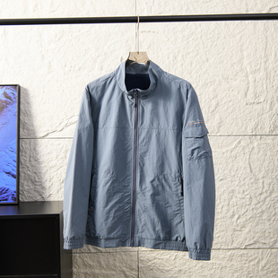 尾货薄款 撤柜单 外贸男装 秋季 透气百搭立领休闲夹克潮 干练有型