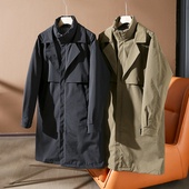 级 高蓬松90鸭绒 秋冬时尚 千元 休闲解构风中长款 羽绒风衣外套男