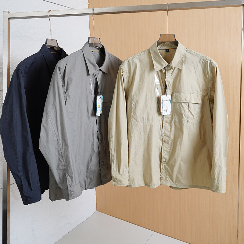 速干透气工装长袖衬衫薄外套