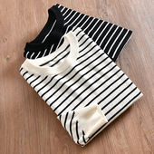 秋冬外贸男士 走商场订单 线下299 保暖条纹休闲套头针织毛衣潮