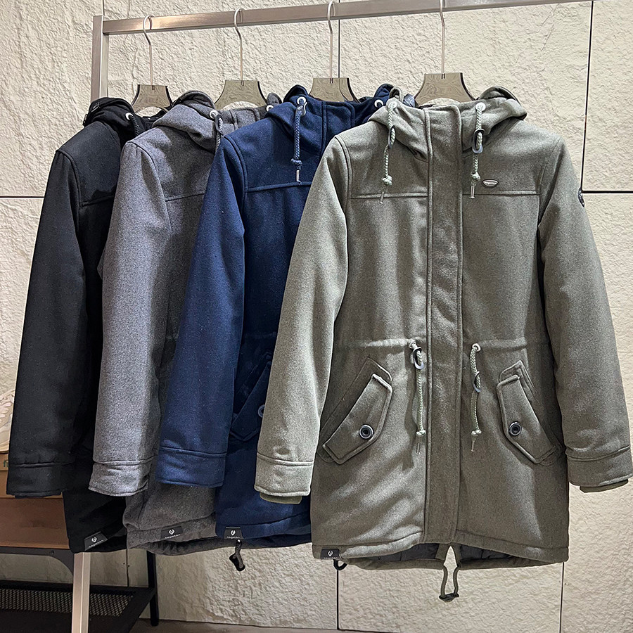 男女可穿！抽绳收腰夹棉加厚保暖连帽长袖中长款毛呢大衣外套,男装,毛呢大衣,淘宝优惠券,粉丝福利购,淘宝优惠卷