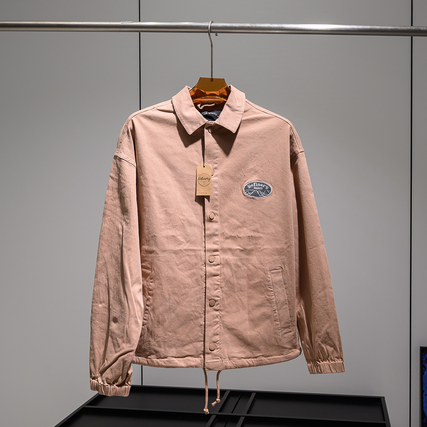 小众潮货！美式工装！春款外贸男士水洗弹力刺绣肩章翻领夹克外套