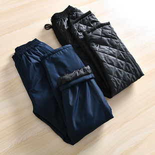 纯色松紧腰休闲棉裤 工厂尾货冬季 户外防风保暖外贸男装 夹棉加厚