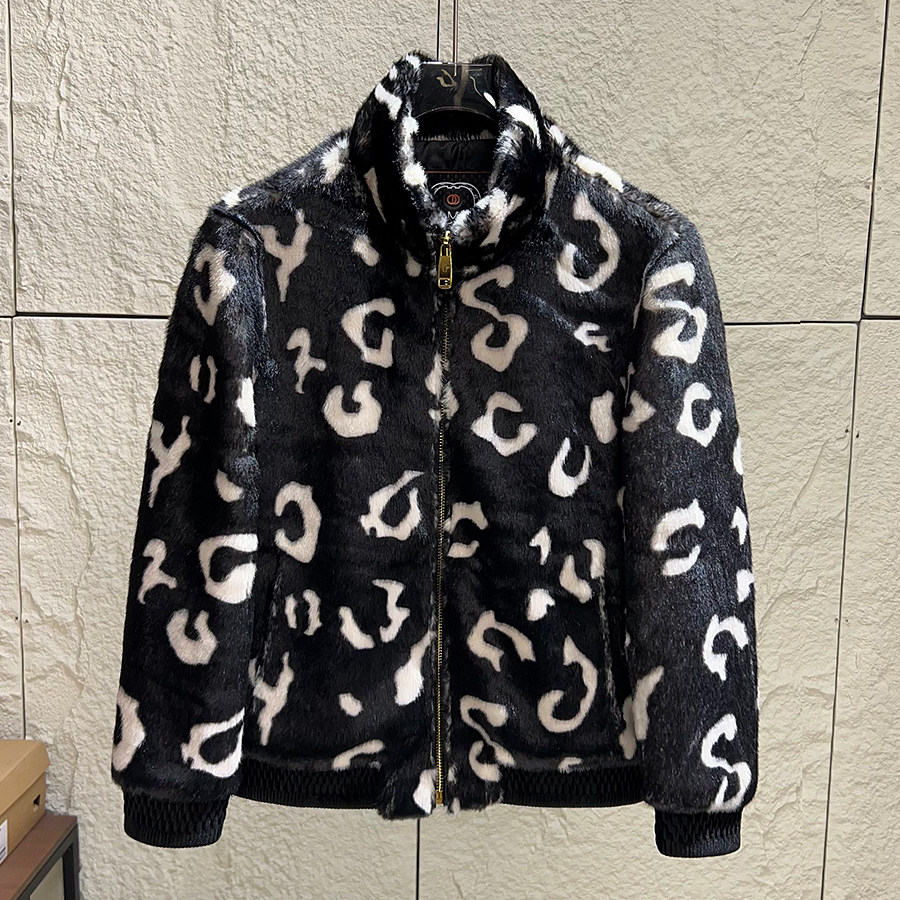 高端货！雪豹纹理！冬季男士时尚百搭防风保暖立领皮草夹克外套潮,男装,皮草,淘宝优惠券,粉丝福利购,淘宝优惠卷