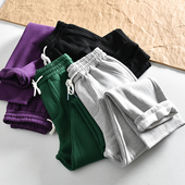 男女日系复古松紧腰宽松直筒休闲卫裤 清仓 新品 冬季 潮 加绒加厚