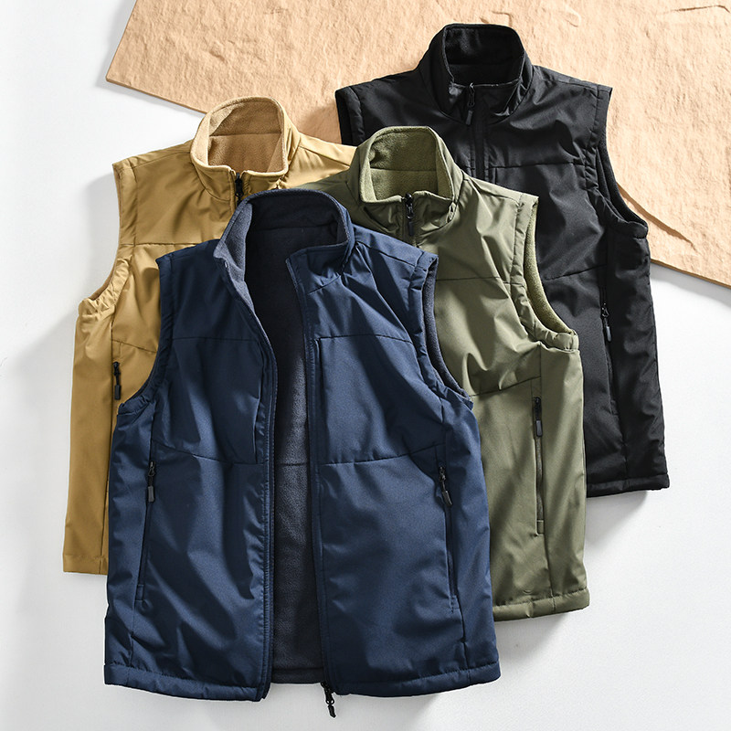 砖业级户外！两面可穿！秋冬外贸男士防风防水保暖摇粒绒立领马甲,男装,常规马甲,淘宝优惠券,粉丝福利购,淘宝优惠卷
