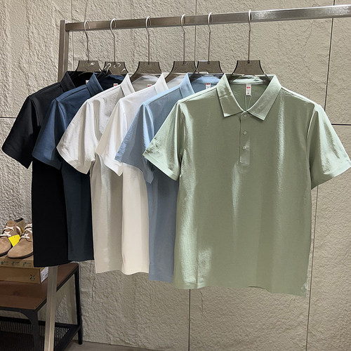 舒爽透气孔无痕压胶工艺短袖POLO