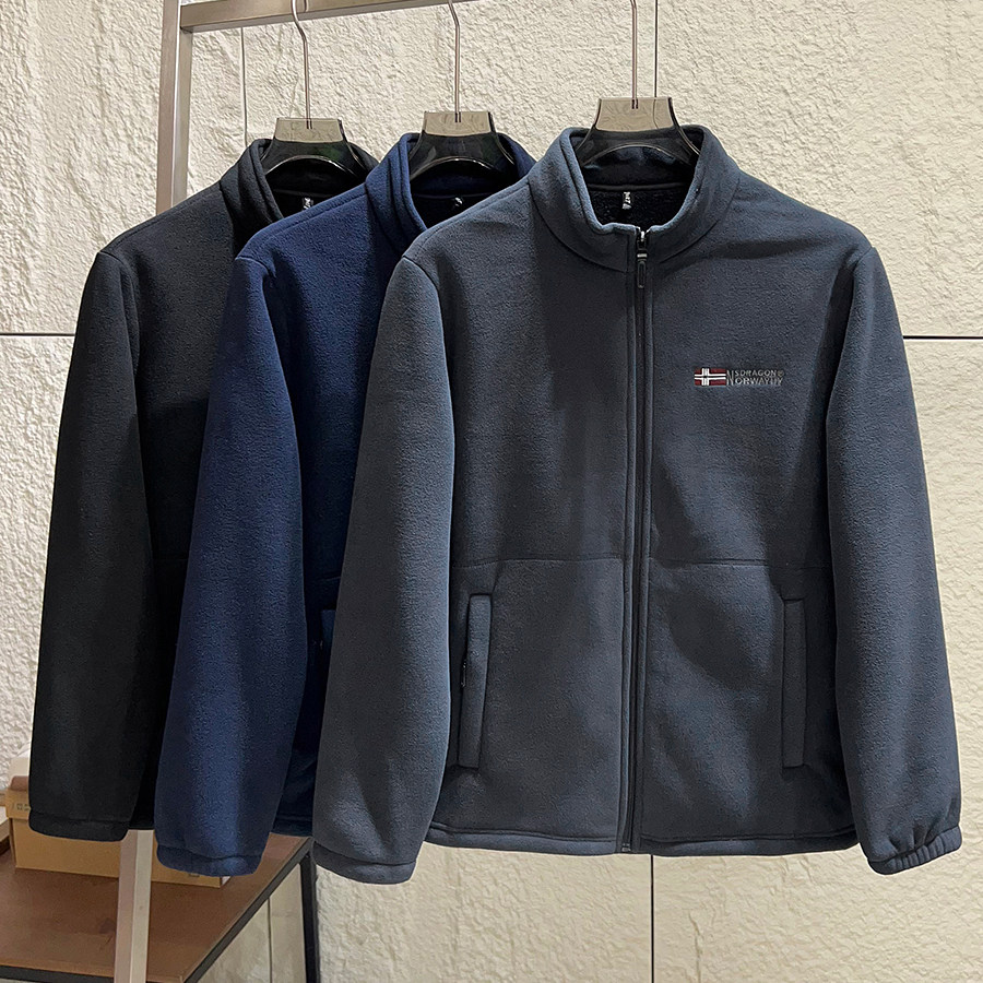 出口挪威加绒加厚抓绒衣夹克外套