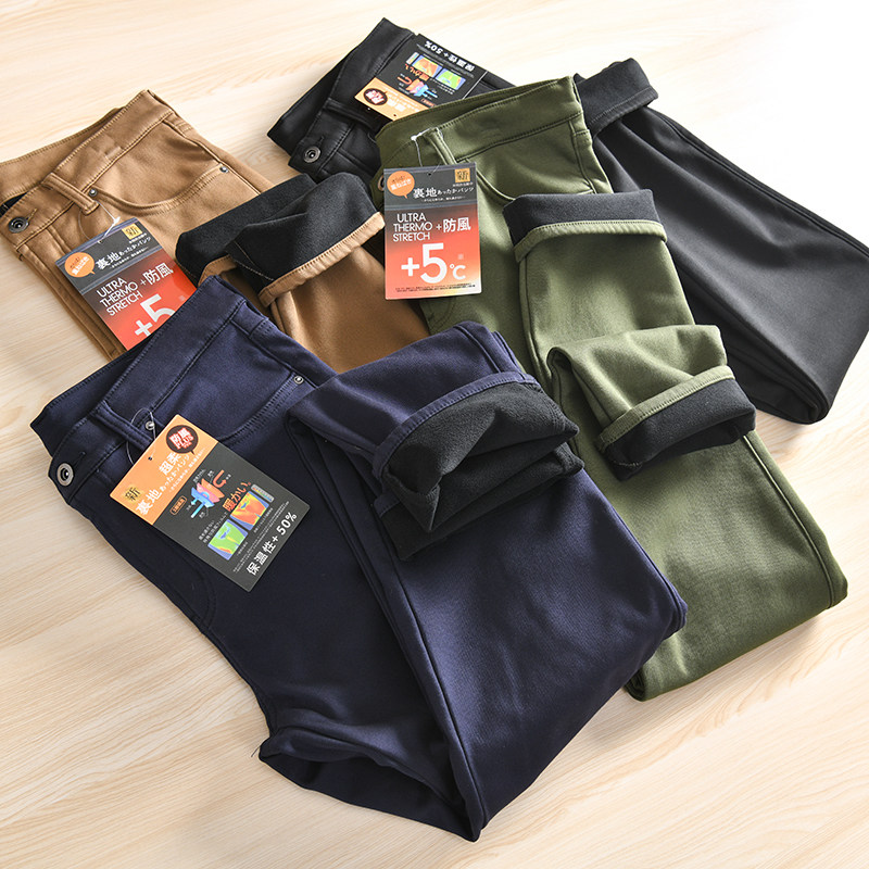 岛国单！内里加绒！外贸男装冬季防风弹力保暖纯色休闲裤直筒长裤,男装,休闲裤,淘宝优惠券,粉丝福利购,淘宝优惠卷