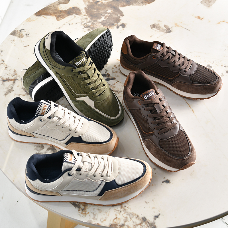 秋冬网面拼接百搭休闲防滑阿甘鞋