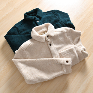 西班牙单！皮毛一体！外贸男装秋冬休闲翻领保暖抓绒仿羊羔毛外套