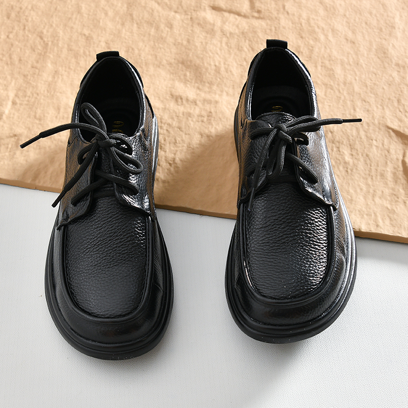 品质款商务时尚荔枝纹休闲皮鞋