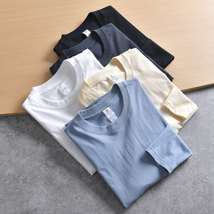 纯棉水洗面料 休闲圆领纯色长袖 外贸男装 新款 T恤 工厂秋季 百搭王