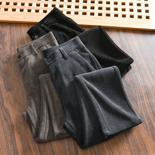 尾货秋冬纯色商务休闲直筒长裤 外贸男装 舒适高密条绒 炒鸡软糯