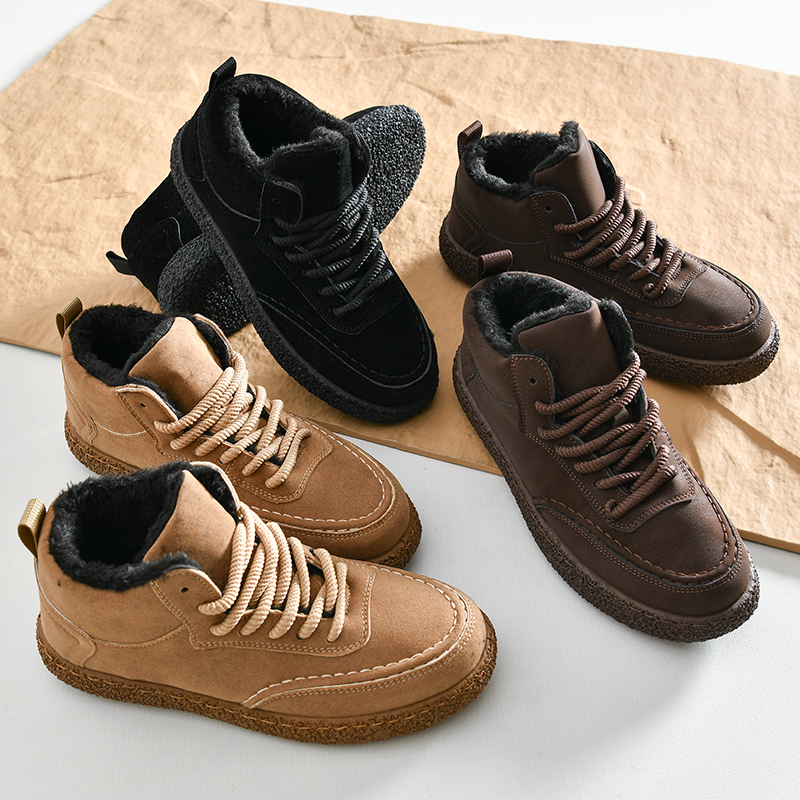 冬季仿羊毛加厚一体工装雪地靴