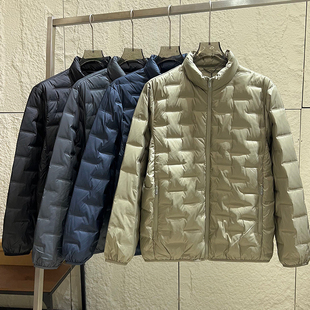 反季清仓！90鸭绒压胶分仓锁绒！秋冬男士轻薄保暖立领羽绒服外套