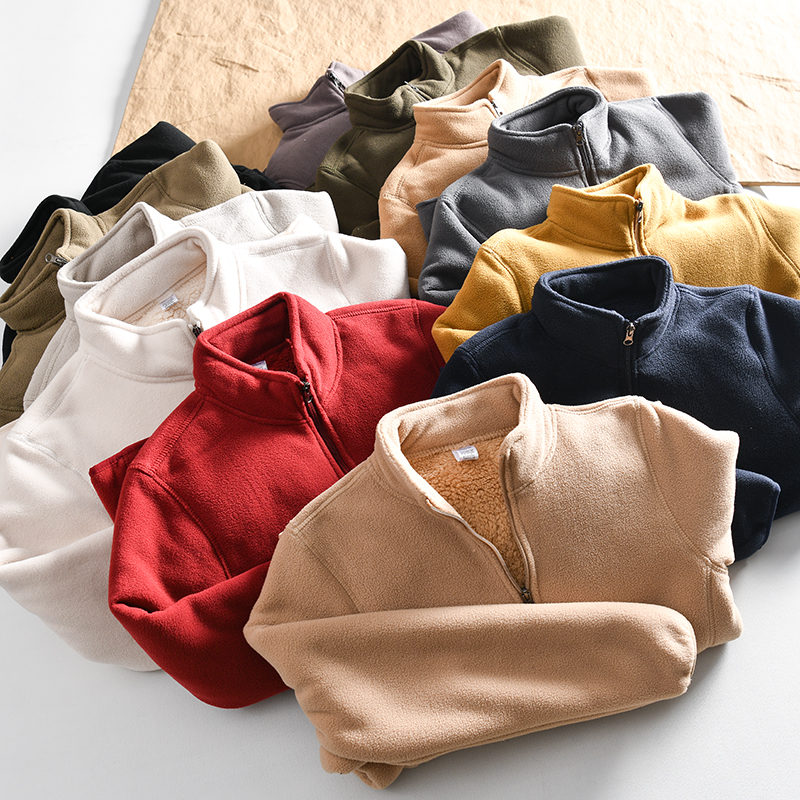 秋冬保暖羊羔绒立领摇粒绒夹克