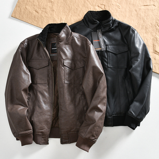 235镁金！硬汉型男直接来！高端男士秋冬水洗防撕裂皮衣夹克外套