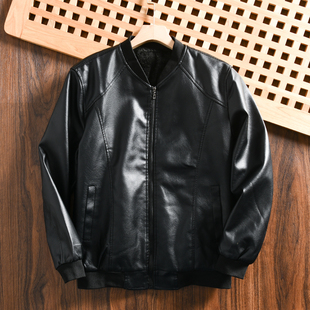 口碑捡漏！生态超纤皮！外贸男士秋冬加绒加厚棒球领机车皮衣夹克
