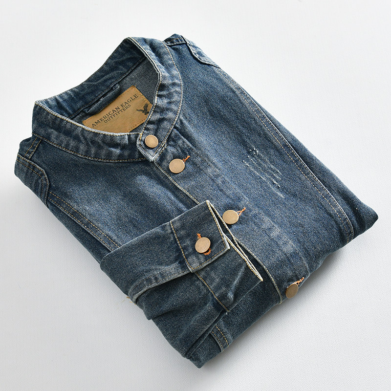 本期力荐！复古做旧水洗！秋季新款男士时尚休闲立领牛仔夹克外套,男装,夹克,淘宝优惠券,粉丝福利购,淘宝优惠卷