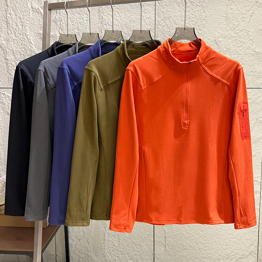 户外速热双面暖绒半拉链立领卫衣