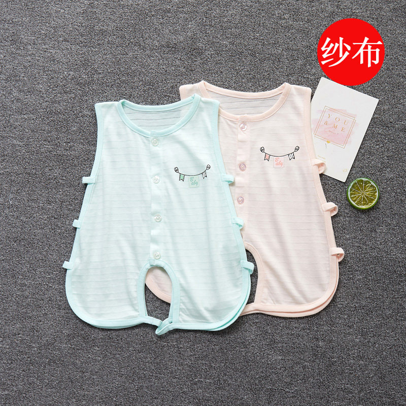纱布无袖薄婴儿夏装衣服夏季婴儿连体衣男宝宝开档琵琶爬服哈衣在类目 童装/婴儿装/亲子装, 连身衣/爬服/哈衣中 - 来自Buy2taobao.com提供专业的淘宝代购服务
