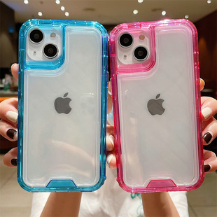 高出屏幕三合一适用13苹果16手机壳透明12pro硅胶x全包xr防摔xsmax个性7p创意8plus亚克力保护iphone15硬套14
