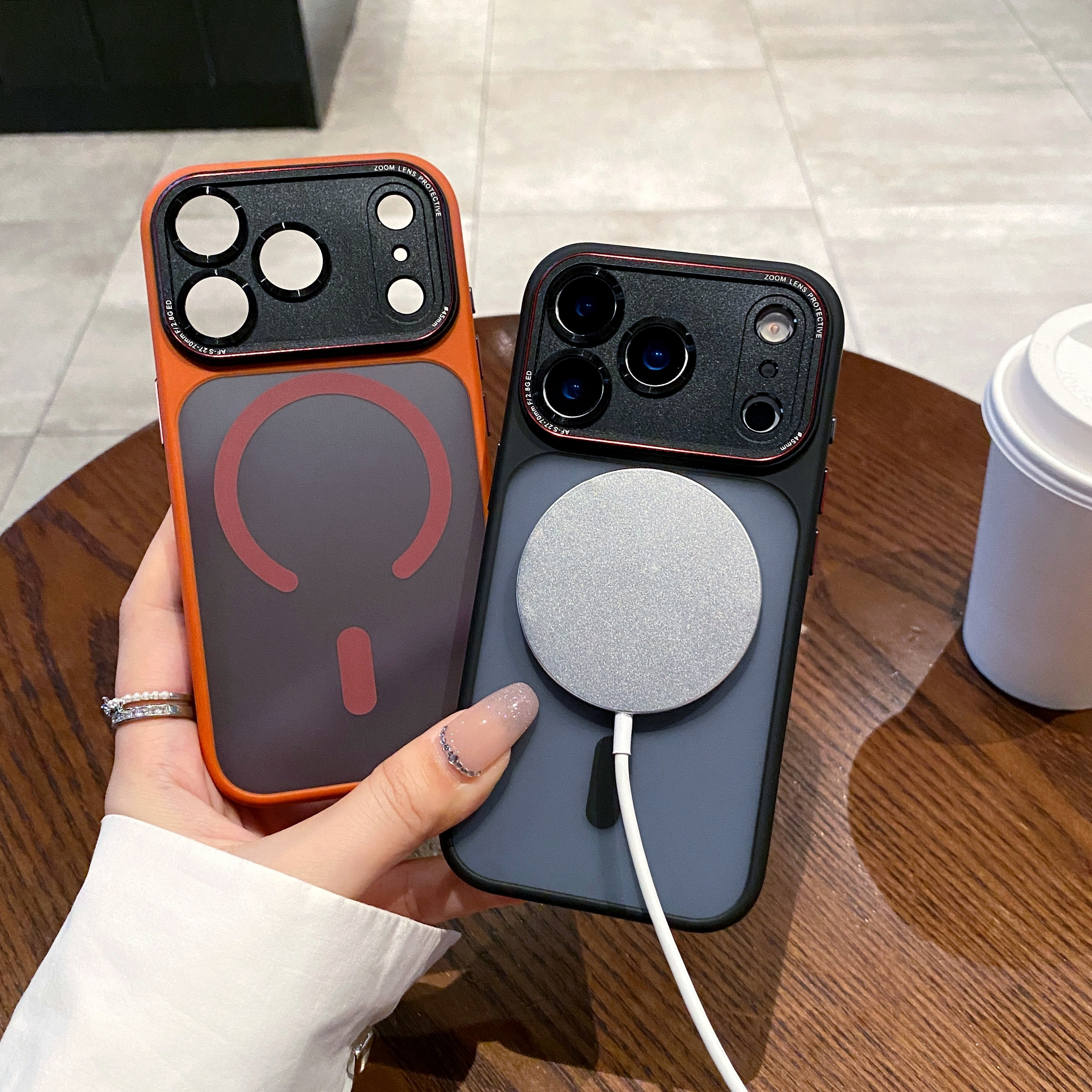 带AI按键肤感磨砂磁吸适用苹果17promax手机壳新款iPhone16镜头全包防摔15pro高级感男女14简约硅胶保护套