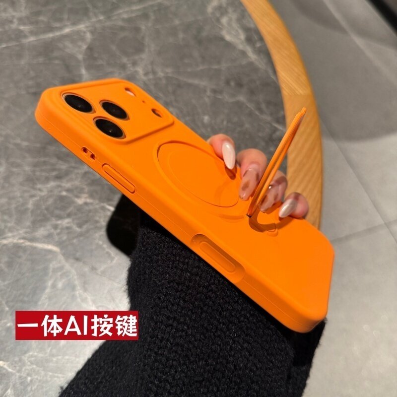 一体支点支架相机按键适用iPhone17promax手机壳苹果16plus防摔15pro全包精孔14耐脏13液态硅胶壳12肤感11