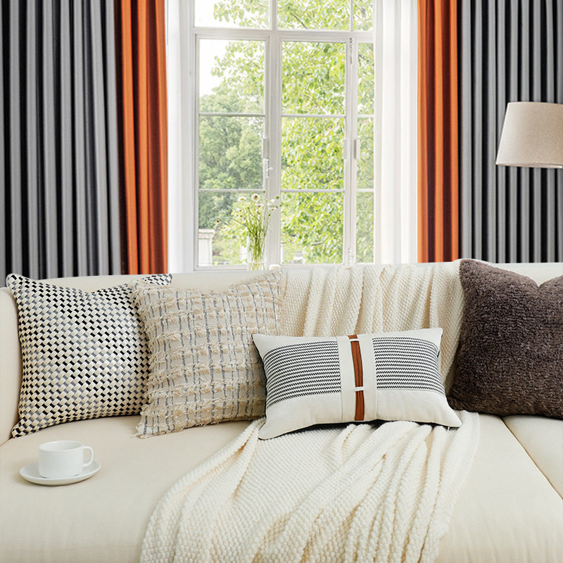 轻奢意式风别墅客厅沙发靠枕手工编织皮绳抱枕套民宿床上靠,居家布艺,抱枕被,淘宝优惠券,粉丝福利购,淘宝优惠卷