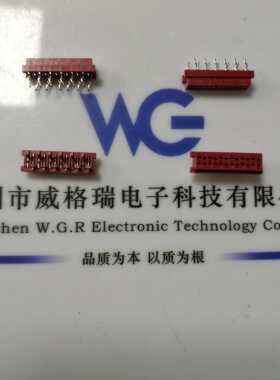 TE连接器 1.27mm间距 12PIN  红色双排连接器