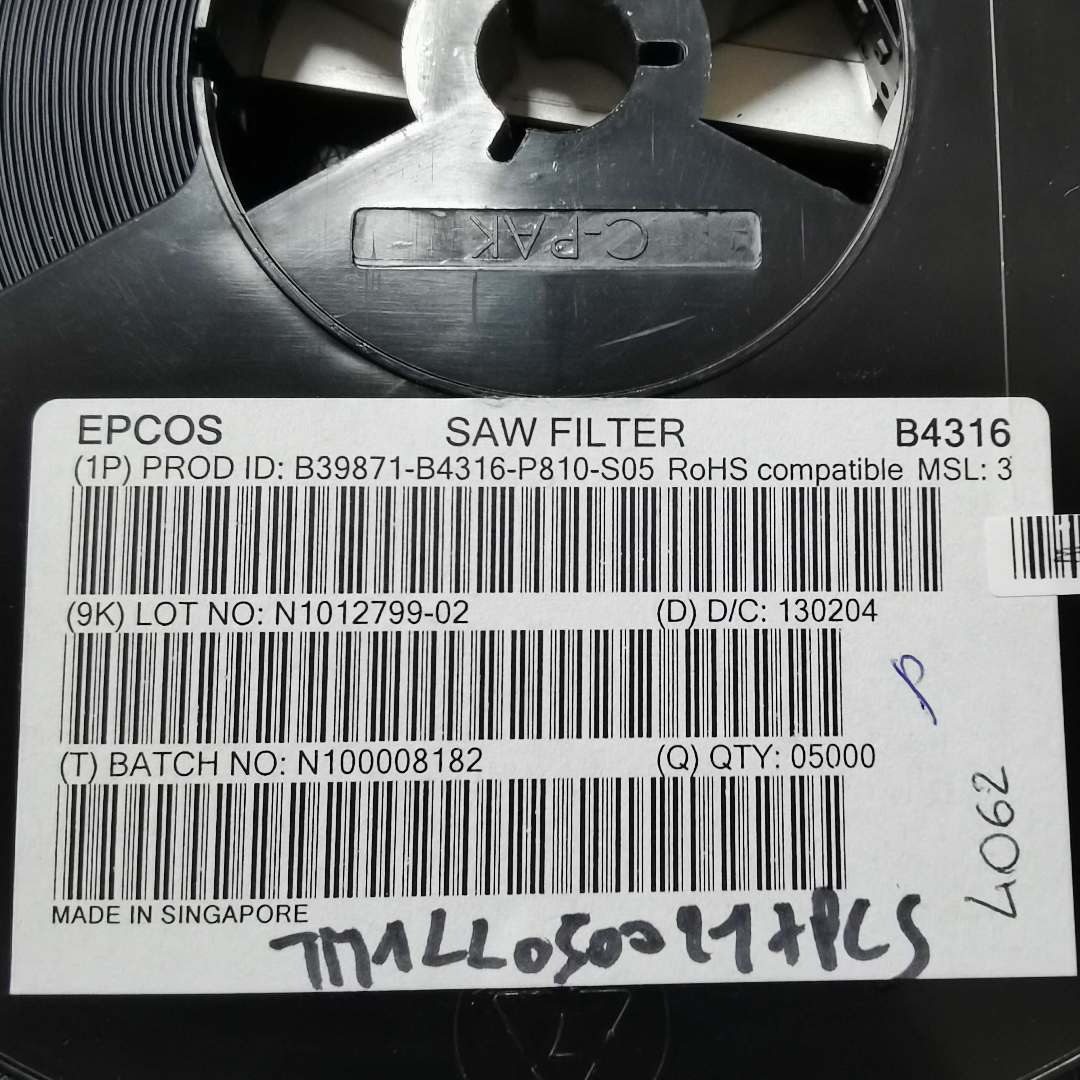 B39871-B4316-P810-S05 EPCOS 896MHz 有源 SAW 滤波器 远程控制