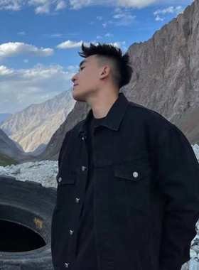 美式街头痞帅牛仔外套男工装夹克