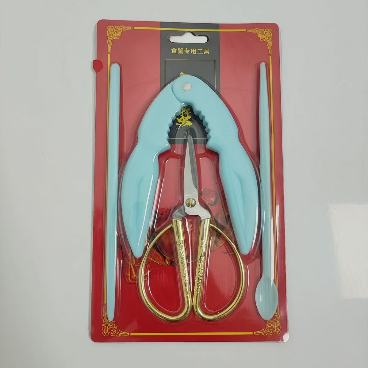 四件套吃蟹工具梭子蟹大闸蟹开壳神器家用厨房去皮夹子开壳器