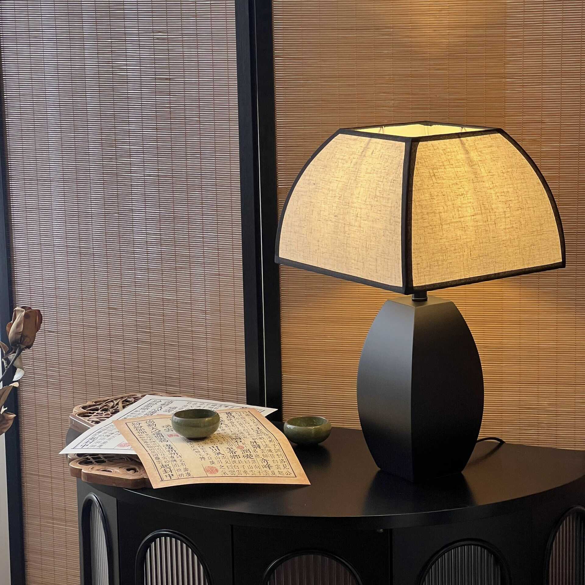 新中式布艺vintage中古台灯现代简约客厅书房卧室中式床头氛围灯