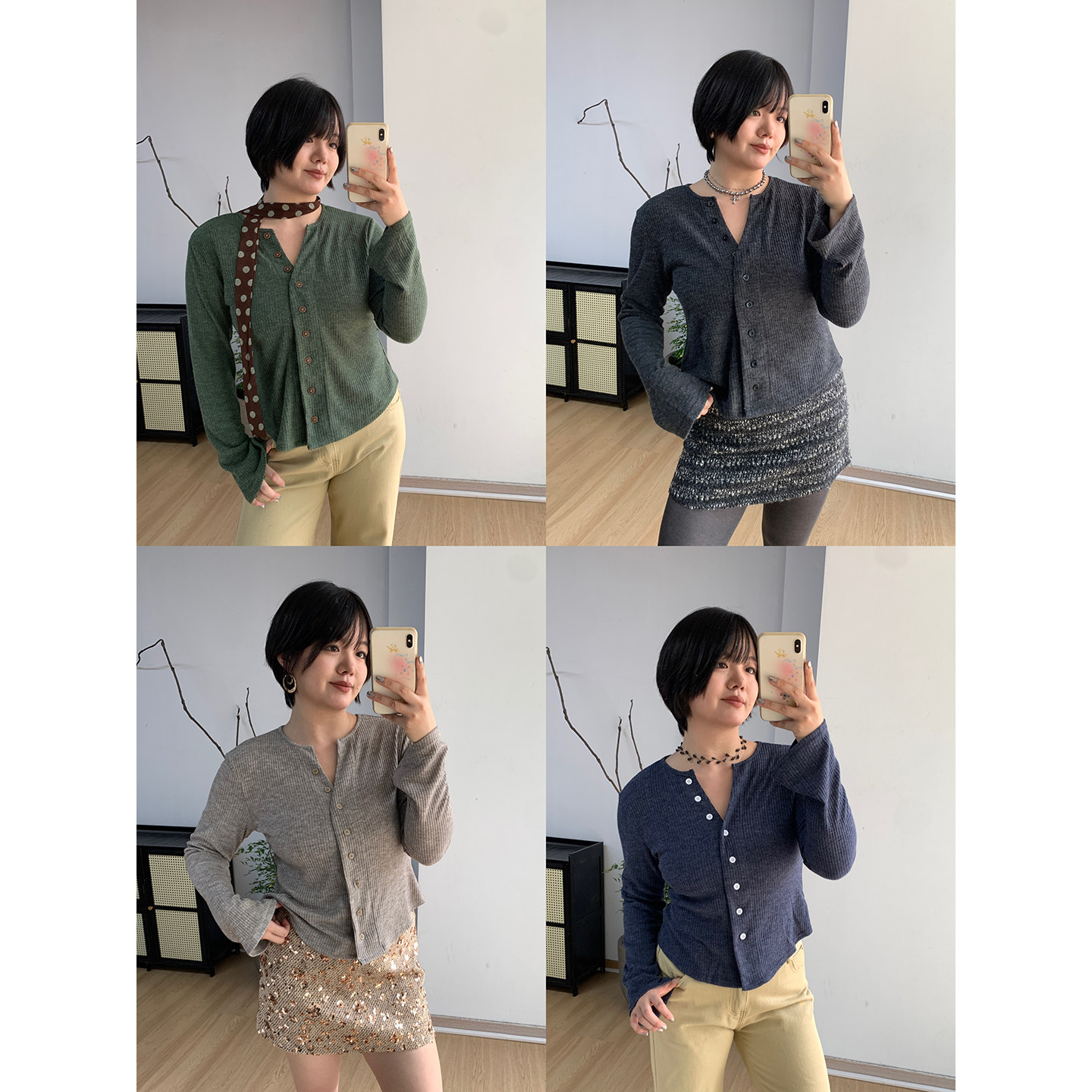 FishCake 大码微胖多色V领针织打底衫长袖纽扣上衣女初秋修身韩版,女装/女士精品,毛针织衫,淘宝优惠券,粉丝福利购,淘宝优惠卷