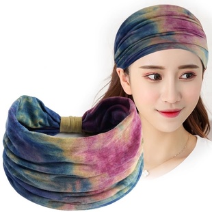 欧美宽边压发洗脸头巾遮白发头套女士月子包头帽运动头带发箍头饰