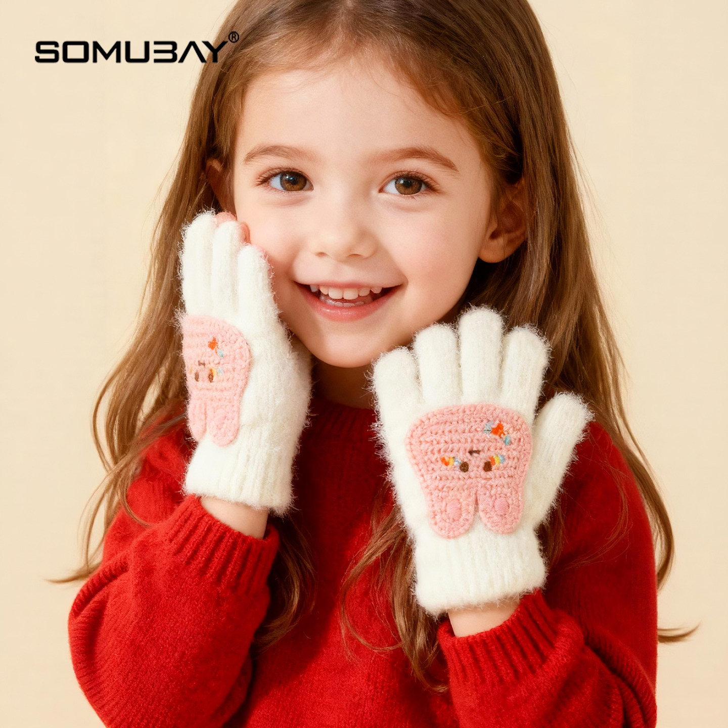 可爱超萌兔子男女童五指针织手套户外保暖儿童手套秋冬季2025新款,童装/婴儿装/亲子装,手套,淘宝优惠券,粉丝福利购,淘宝优惠卷