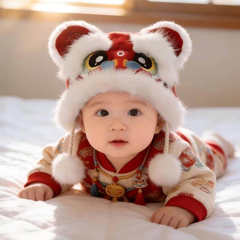 冬季新年红色护耳虎头帽男女宝宝过年套头保暖加厚喜庆可爱洋气帽,童装/婴儿装/亲子装,帽子,淘宝优惠券,粉丝福利购,淘宝优惠卷