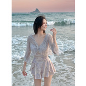 绝美连体女士泳衣女2025新款 遮肚显瘦保守微胖女孩遮肉泡温泉泳衣