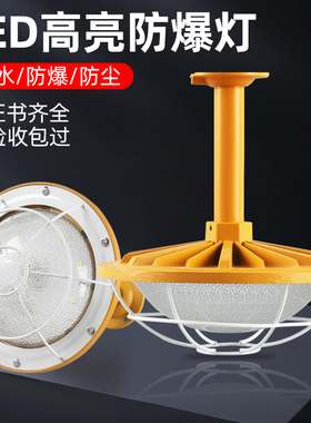 led防爆地雷灯100W隔爆灯具仓库厂房照明灯加油站防爆200W三防灯