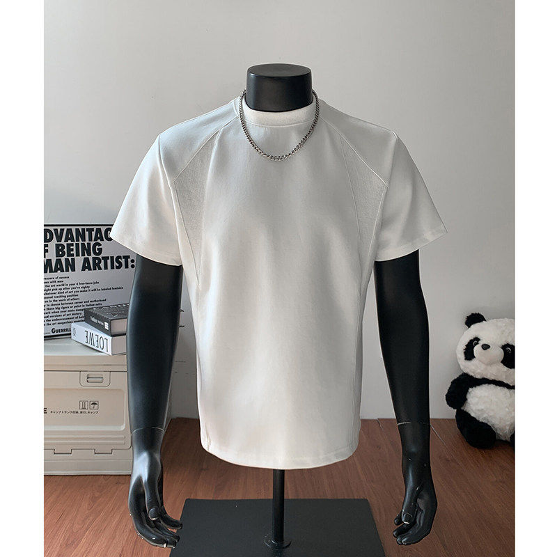 重磅白色打底正肩T恤短袖男款2026新款美式半袖男士夏季内搭上衣