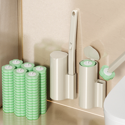 新款一次性马桶刷子家用壁挂可抛式带艾草替换头洗厕所卫生间清洁