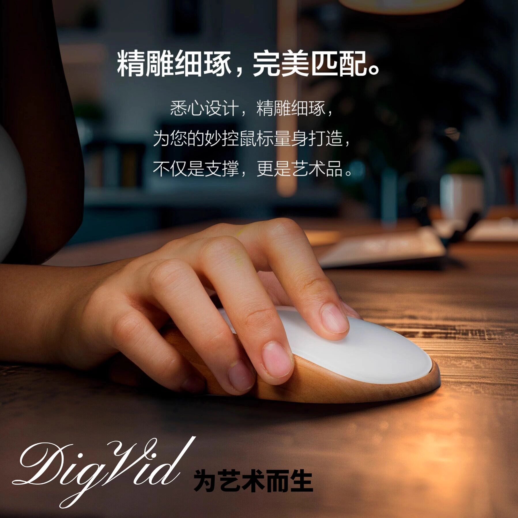 DigVid原木手托定制Apple妙控鼠标配件magicmouse实木底座高级DIY