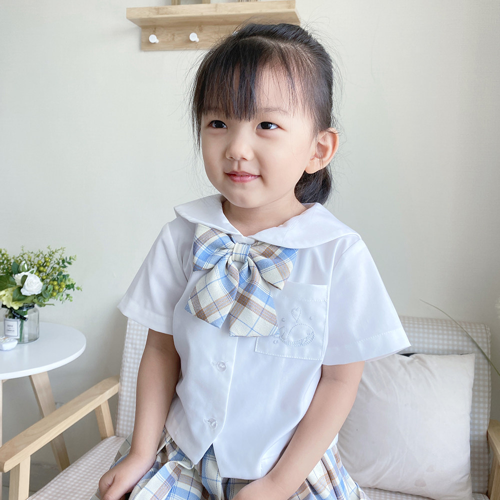 【花生酱家】*鲸园小学*短袖 mini儿童 白无本 jk制服衬衫海军领