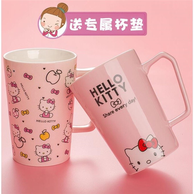 可爱KT凯蒂猫陶瓷水杯叮当办公室马克杯潮流男女情侣杯家用带盖勺|msdalam kategori pinggan mangkuk, Cup/cawan/cerek, Piala Set/pasangan Cup - dari Buy2taobao.com untuk memberikan perkhidmatan ejen Taobao profesional membeli