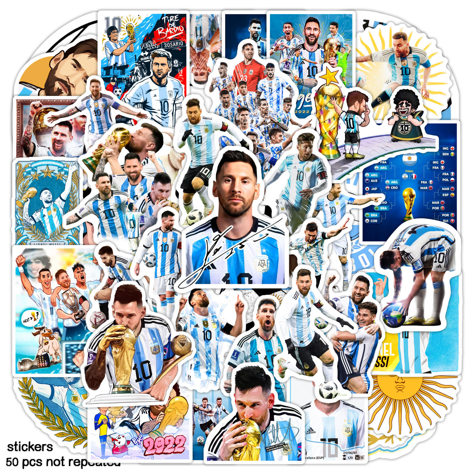 Messi梅西球星贴纸世界杯