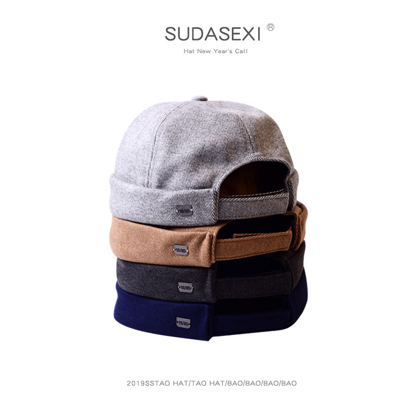 大头围帽子男瓜皮帽流氓痞子帽大码60-62cm雅痞帽复古日系地主帽