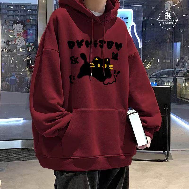 酒红色纯棉连帽卫衣男童2026秋冬加绒宽松美式复古休闲外套中大童,童装/婴儿装/亲子装,卫衣/绒衫,淘宝优惠券,粉丝福利购,淘宝优惠卷