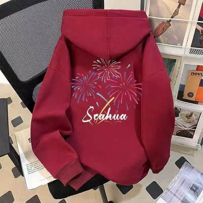 2026中大儿童女童新年洋气酒红色连帽卫衣秋冬女孩超好看宽松外套,童装/婴儿装/亲子装,卫衣/绒衫,淘宝优惠券,粉丝福利购,淘宝优惠卷